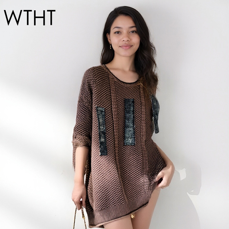 Vintage Fashion Influencers - WTHT Vintage Trendy frauen Patchwork Casual