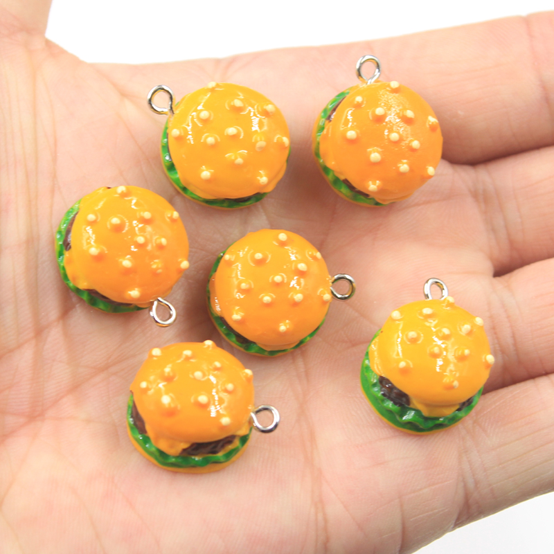 Vintage Fashion Finds - 10 Stück Charms Simulierte Burger-Hamburger-Anhänger 20x17x12mm