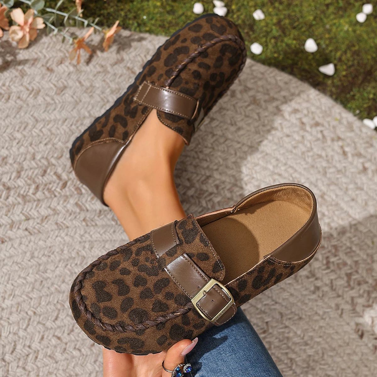 Vintage Fashion Rome - Sommerliche Damen-Slipper mit runder Spitze, rutschfester