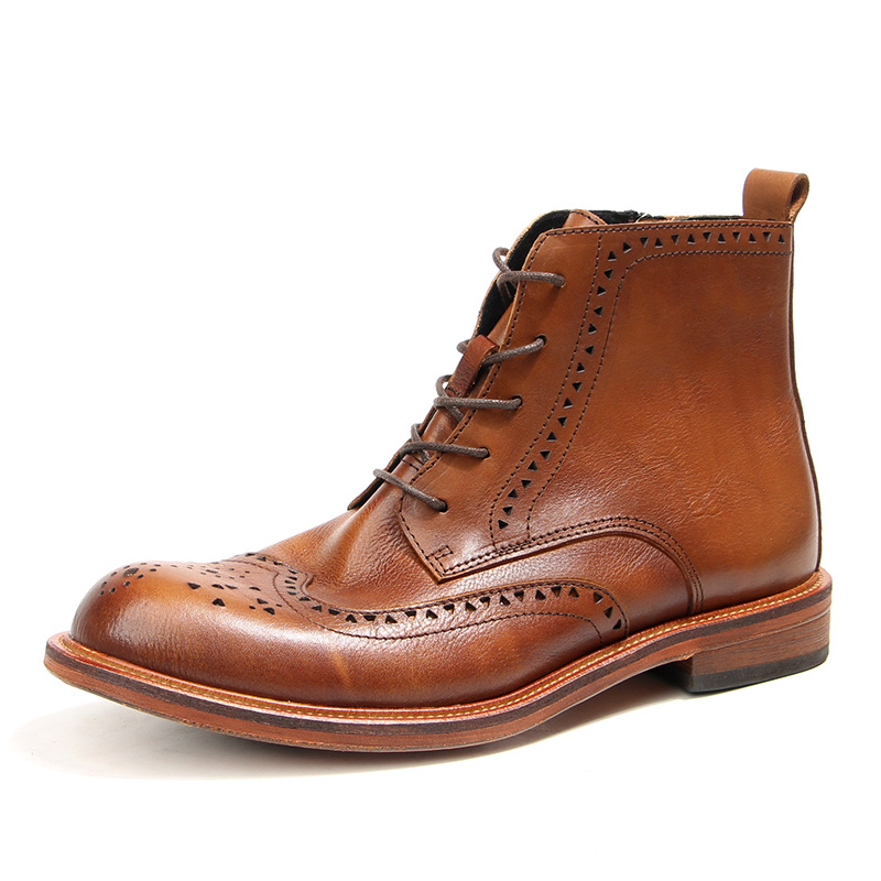 Vintage Fashion Streetwear - Vintage Herren-Knöchel-Chelsea-Stiefel, luxuriöses echtes Leder, 2025,