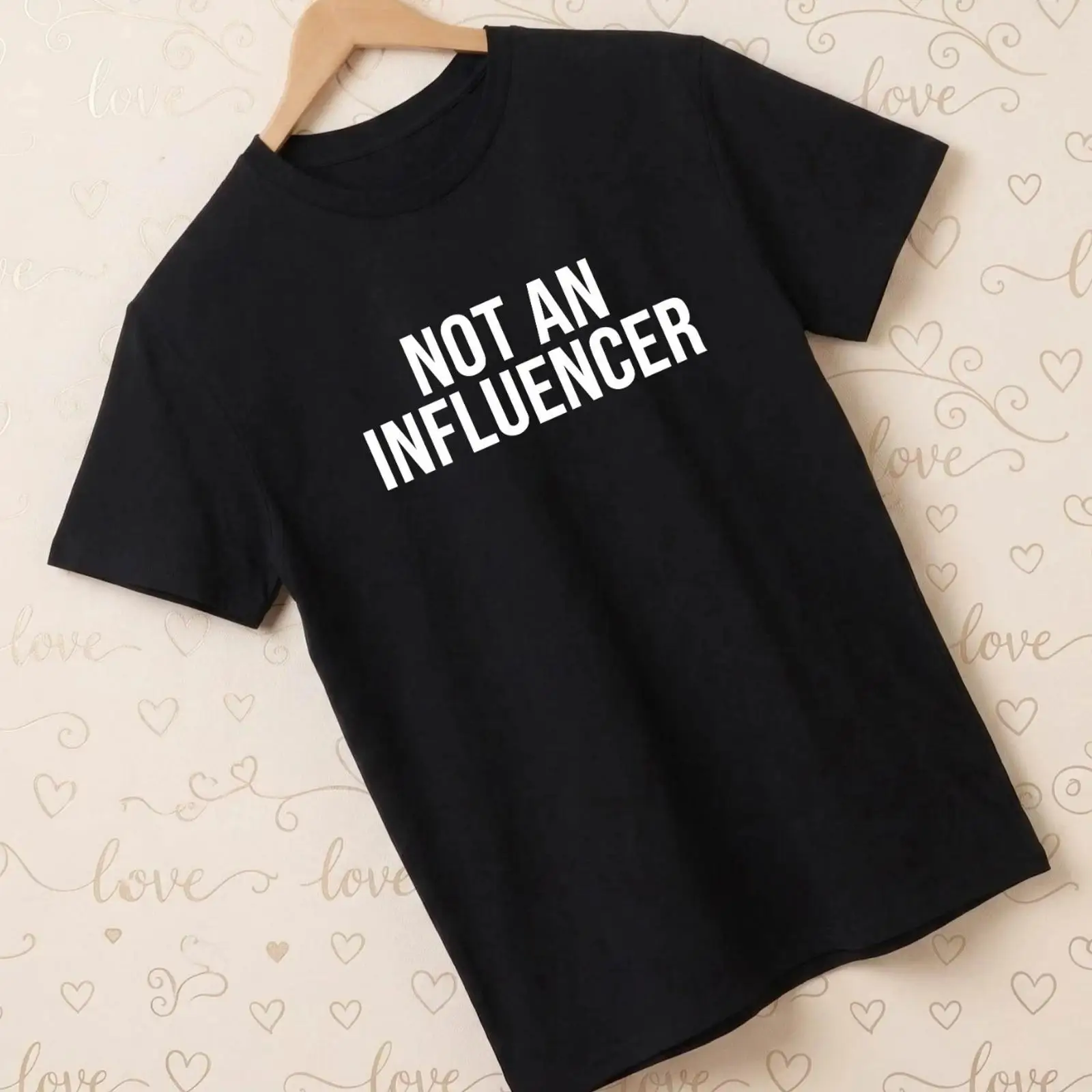 Vintage Fashion Influencers - „Kein Influencer“ T-Shirt Lustiger Slogan Sarkastisches