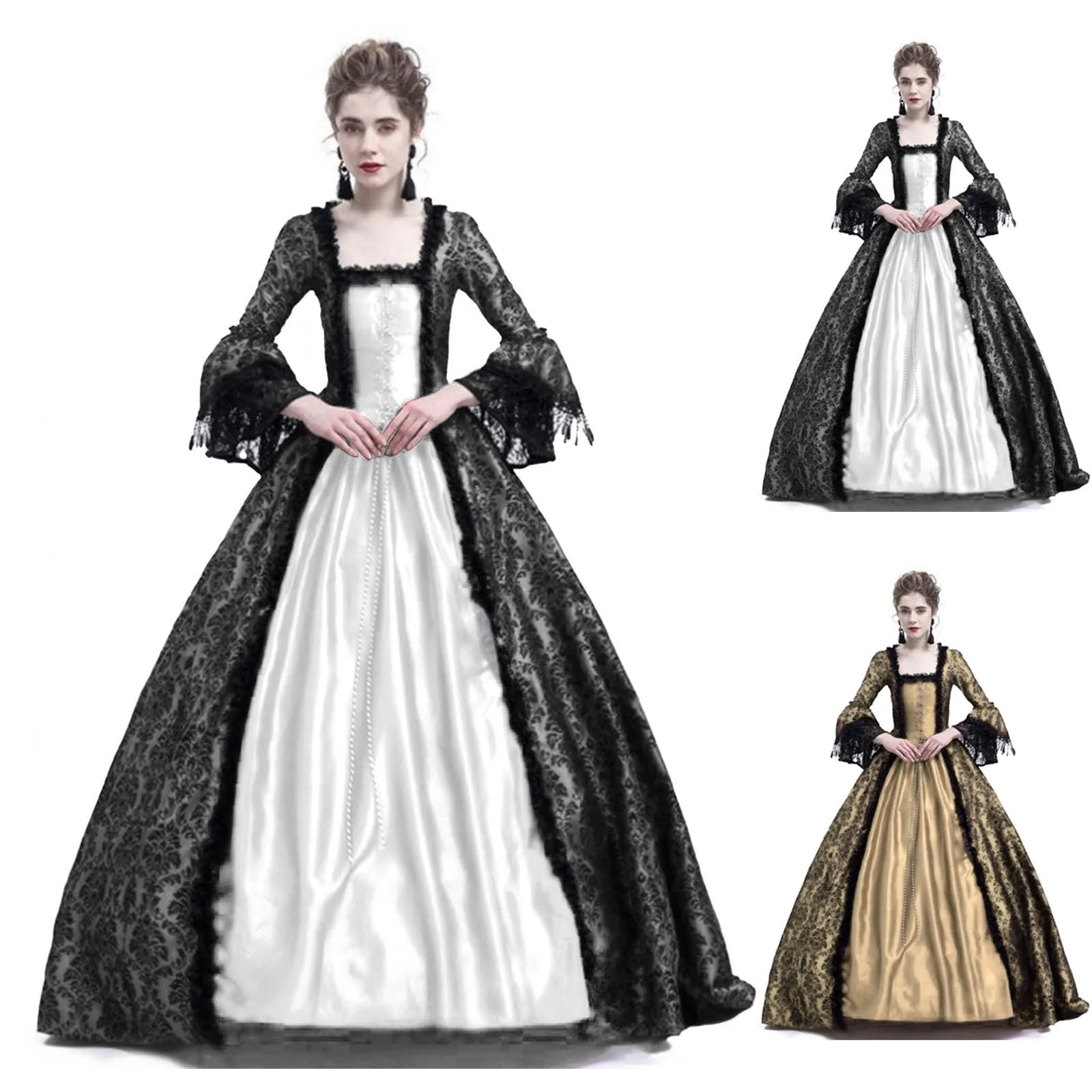 Vintage Fashion Dresses - Halloween Cosplay Palast-Kostüm für Damen: Mittelalterliches