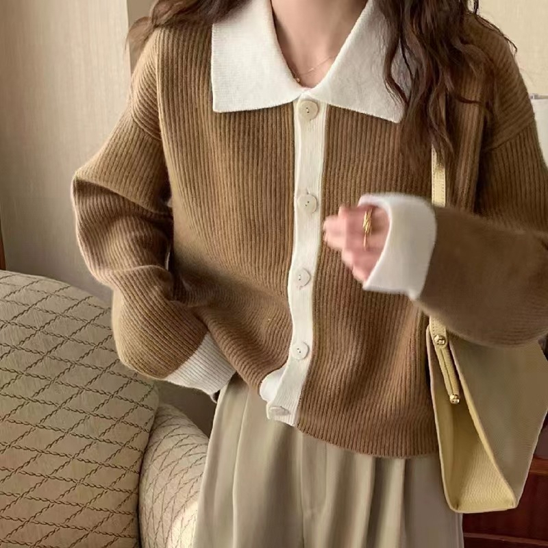 Koreanischer Langarm-Pullover  – Crop Cardigan Vintage Bewertung und Preis