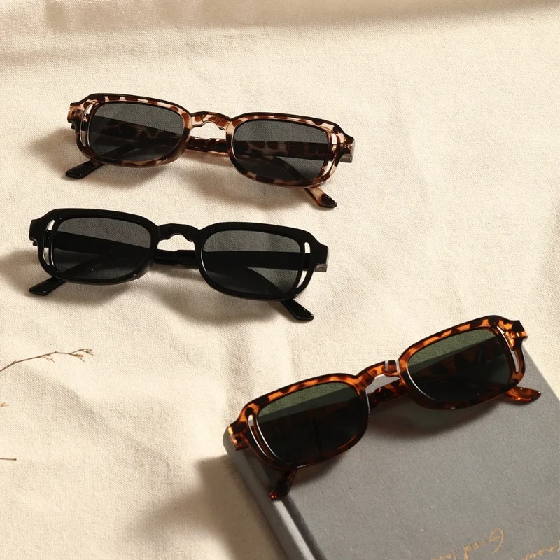Luxuriöse Rechteckige Sonnenbr – Vintage Fashion Streetwear Bewertung und Preis